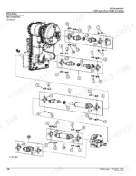 john-deere-544h-loader-parts-catalog-pc2610-drivetrain-parts-140.webp John Deere 544H exploded view diagram of transmission input drive shafts and U-joints with numbered component parts.