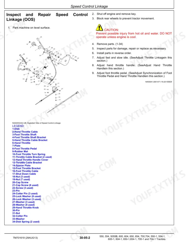 john-deere-550-variants-tractor-technical-manual-tm701619-exploded-view-81.webp John Deere 550–704 Series speed control linkage exploded view.