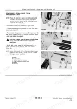 John Deere 686, 688 procedure for removing the L-gear case from the harvesting unit with component identification photos.