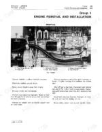 john-deere-690b-excavator-technical-manual-tm-1093-procedures-57.webp John Deere 690B, JD690-B engine removal procedure with labeled diagram of fuel lines, hydraulic hose, and speed control crank.