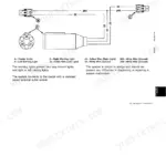 John Deere 820 Mower-Conditioner wiring diagram for warning lights showing terminal connections and wire color codes.