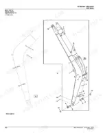 John Deere 85G exploded view diagram of the 3.67m boom assembly showing numbered components, bushings, and mounting hardware.