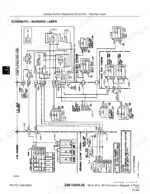 John Deere 9410, 9510, 9610 wiring diagram for warning lamps, showing harness connections, relays, and lighting system components.