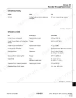 john-deere-9410-9510-9610-combine-repair-manual-tm1701-specifications-687.webp John Deere 9410, 9510, 9610 feeder house and conveyor specifications table including weights, torque, and clearance settings.