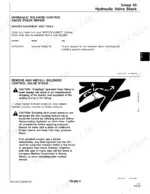 john-deere-cts-rice-combine-repair-operation-and-test-tm1543-procedures-40.webp John Deere CTS Rice hydraulic solenoid control valve stack repair procedure, tools, and safety warnings.