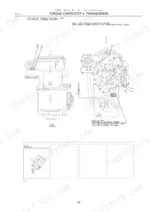 kawasaki-50z-v-wheel-loader-parts-catalog-93305-00153-page-143.webp Kawasaki 50Z V torque converter and transmission serial number location diagram with View A and View B-B component details.
