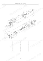 kawasaki-65tmv-2-wheel-loader-parts-catalog-93307-00443-drivetrain-parts-164.webp Kawasaki 65TMV-2 exploded view diagram of the 2nd propeller shaft assembly, including universal joints and drive shafts.