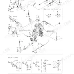 Kawasaki 65TMV-2 transmission hydraulic line exploded view showing case group, torque converter, and pipe holder details.
