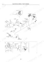 kawasaki-65tmv-2-wheel-loader-parts-catalog-93307-00443-wiring-146.webp Kawasaki 65TMV-2 electrical wiring diagram for rear chassis, showing solenoid, air compressor, and sensor connections.
