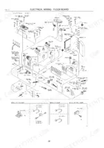 kawasaki-65tmv-2-wheel-loader-parts-catalog-93307-00443-wiring-152.webp Kawasaki 65TMV-2 floor board electrical wiring diagram showing switches, fuse boxes, ECM, controller, and mounting hardware details.