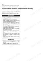 Kawasaki 85ZV-2 shop manual hydraulic parts removal and installation warnings