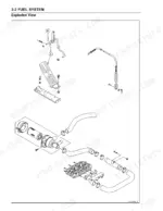 Kawasaki KAF950-B1, KAF950-B2, MULE 3010 DIESEL fuel system exploded view showing accelerator pedal, linkage, and air intake components.