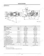 kcm-62z7-67z7-67tm7-wheel-loader-operator-manual-93107-00711-specs-386.webp KCM 62Z7, 67Z7, 67TM7 wheel loader specifications table and dimensional diagram showing operating weight and dimensions.