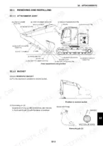 kobelco-140srlc-3-service-manual-disassembling-and-assembling-attachments-452-1.webp Kobelco 140SRLC-3 service manual attachment assy removing and installing drawing