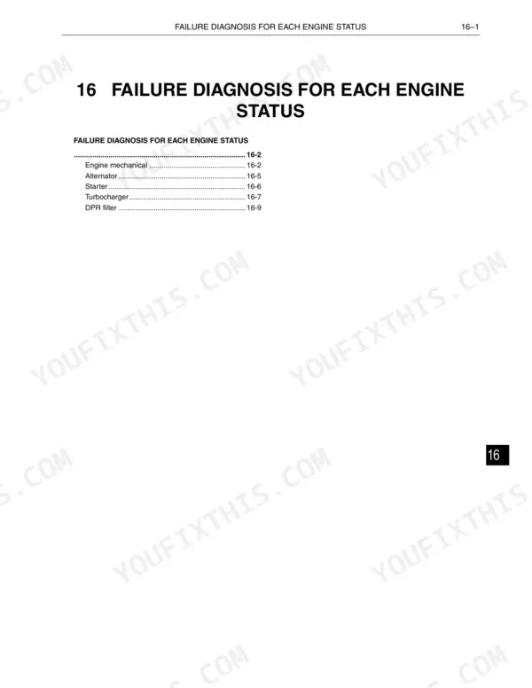 Hino J08E-UV failure diagnosis for each engine status