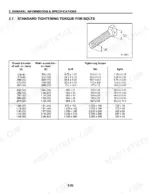 komatsu-fg35st-8-variants-forklift-truck-service-manual-sm202-torque-80.webp Komatsu FG35ST-8 to FD50AT2-8 standard bolt tightening torque table and diagram showing thread diameter and width across flats.