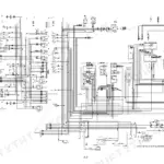 Komatsu FG35ST-8...FD50AT2-8 Tier 2 GLP dual fuel wiring diagram showing relay box, fuse box, and electrical connections.