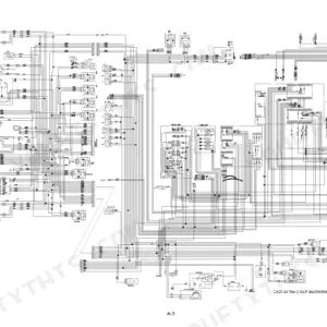 Komatsu FG35ST-8...FD50AT2-8 Tier 2 GLP dual fuel wiring diagram showing relay box, fuse box, and electrical connections.