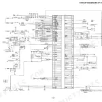 Komatsu K21, K25 gasoline engine control module circuit diagram showing ECU pinouts, sensors, and ignition system wiring.