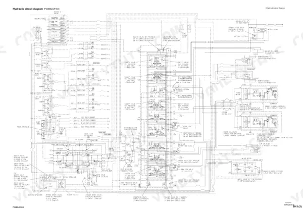 Komatsu PC300LC/HD-8 hydraulic circuit diagram