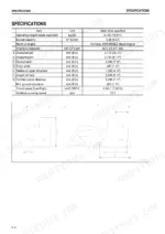 komatsu-pc88mr-8-hydraulic-excavator-operator-manual-pen00288-00-specs-357.webp Komatsu PC88MR-8 specifications table and dimensional diagram showing machine length, width, height, and track measurements.