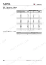 Kramer 5075/L, 5085/L, 5095/L general and wheel nut torque table.