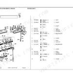 Landini Large 13000 exploded view diagram and parts list for the rocker shaft assembly and valve cover components.