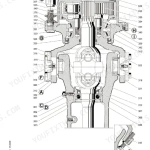 Steering axle 212 with multi-disc brake, output end