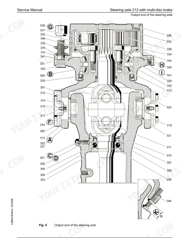 liebherr-a-309-r-317-litronic-service-manual-axles-1851-2.webp Steering axle 212 with multi-disc brake, output end