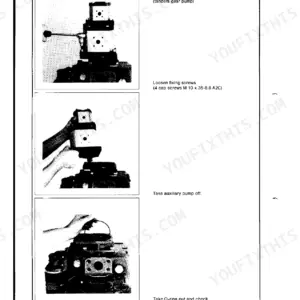 Linde BPV 200 service manual page showing disassembly steps for the auxiliary tandem gear pump and O-ring inspection.