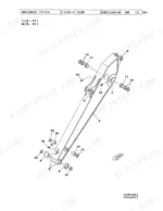 link-belt-210lx-excavator-parts-catalog-1017-boom-parts-348.webp Link-Belt 210LX standard arm exploded view diagram showing bushings, seals, and grease fittings for assembly.