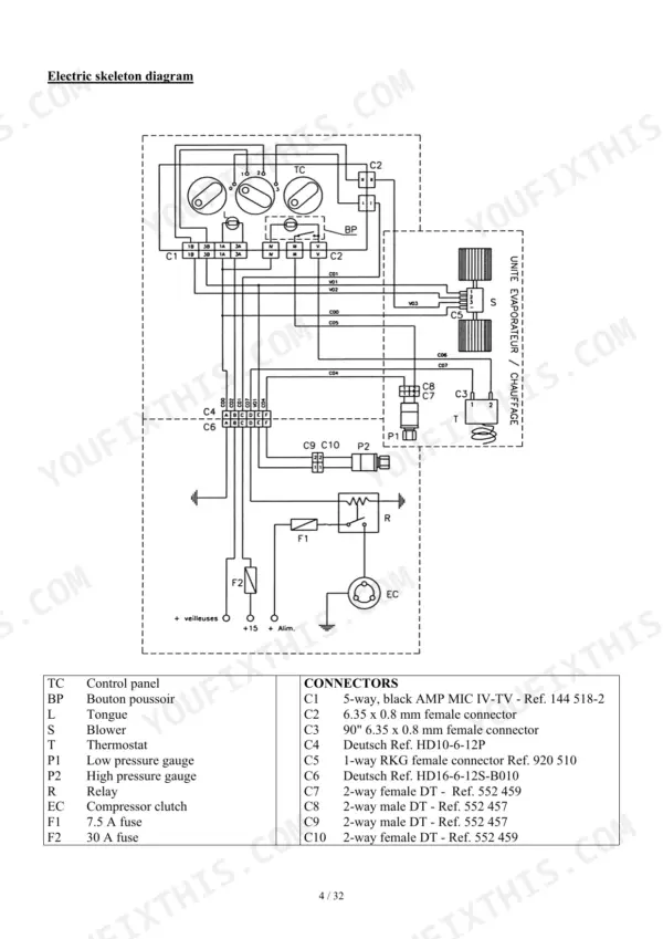 Air-conditioning electric skeleton diagram
