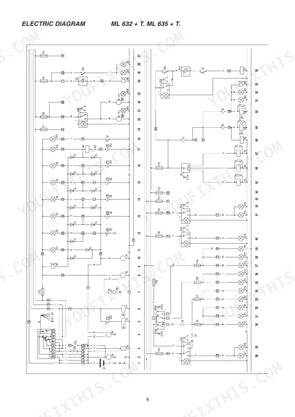 Electric diagram ML 632 + T. and ML 635 + T.