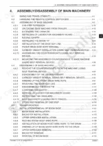 manitowoc-11000-1-crawler-crane-operator-manual-243-01-procedures-327.webp Manitowoc 11000-1 table of contents for assembly and disassembly of main machinery, counterweights, and boom components.