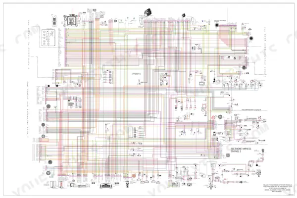 Miller Nitro 6300, 6345, 6500 Tier 4B electrical schematic poster sheet with harness connectors and wire colors