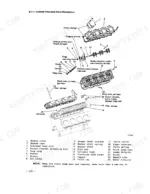 mitsubishi-8dc8-8dc9-8dc9-t-diesel-engine-shop-manual-97841-03001-00-na-engine-parts-140.webp Mitsubishi 8DC8, 8DC9, 8DC9-T, Model DC exploded view of cylinder head and valve mechanism with inspection points.