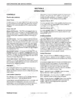 National Crane 400B operation manual page covering truck cab controls, PTO engagement, cold weather operation, and crane control functions.