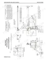 National Crane 400B dimensional specifications, center of gravity table, and crane boom assembly diagrams with measurements.