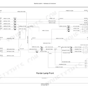 New Holland 3510, 4010, 4510, 4710 electrical wiring diagram for front fender hazard and turn signal lamp harnesses.