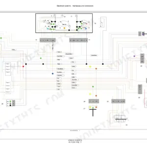 New Holland 5500, 6500, 7500 electrical system wiring diagram showing instrument cluster, fuse block, and harness connectors.