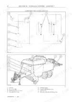 new-holland-bb940-bb960-series-big-baler-repair-manual-604-66-091-00-hydraulic-137.webp New Holland BB940S, BB940P, BB940R, BB960S, BB960R, BB940, BB960 hydraulic system component sketch, location diagram, and parts list.