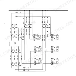 New Holland BB940S, BB940P, BB940R, BB960S, BB960R, BB940, BB960 electrical system wiring diagram showing controller A3 and sensors.