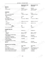 new-holland-boomer-3040-boomer-3045-tractor-operator-manual-87477123-specs-142.webp New Holland Boomer 3040, Boomer 3045 specifications table for brakes, steering, PTO, and hydraulic lift system.