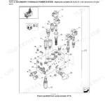 New Holland BR560A Combi, BR560 Combi exploded view of secondary hydraulic power system front manifold operating valves.