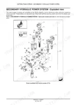 new-holland-br560a-combi-round-baler-repair-manual-87617378-exploded-view-53.webp New Holland BR560A Combi, BR560 Combi exploded view of secondary hydraulic power system front manifold operating valves.