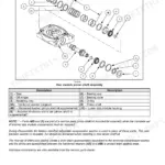 New Holland Durabine 416, 419, 416 Specialty disc module pinion shaft assembly exploded view and parts list.