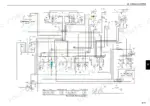 new-holland-e27b-compact-hydraulic-excavator-service-manual-s5pv0023e02-procedures-122.webp New Holland E27B hydraulic system schematic showing boom up operation, control valves, and pressure relief valve specifications table.