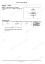 new-holland-e35b-sr-e39b-sr-service-manual-engine-installation-103.webp New Holland E35B SR, E39B SR engine installation procedure, mount rubber diagram, and M10/M12 bolt tightening torque table.