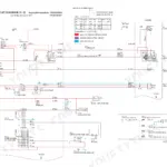 New Holland EH45, SK45SR-2 electric circuit diagram showing instrument panel, relay assembly, and wire color table.