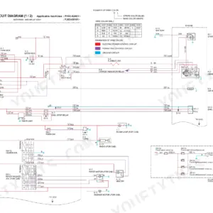 New Holland EH45, SK45SR-2 electric circuit diagram showing instrument panel, relay assembly, and wire color table.